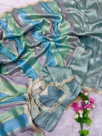 Akshara banarasi multi tissue silk saree market